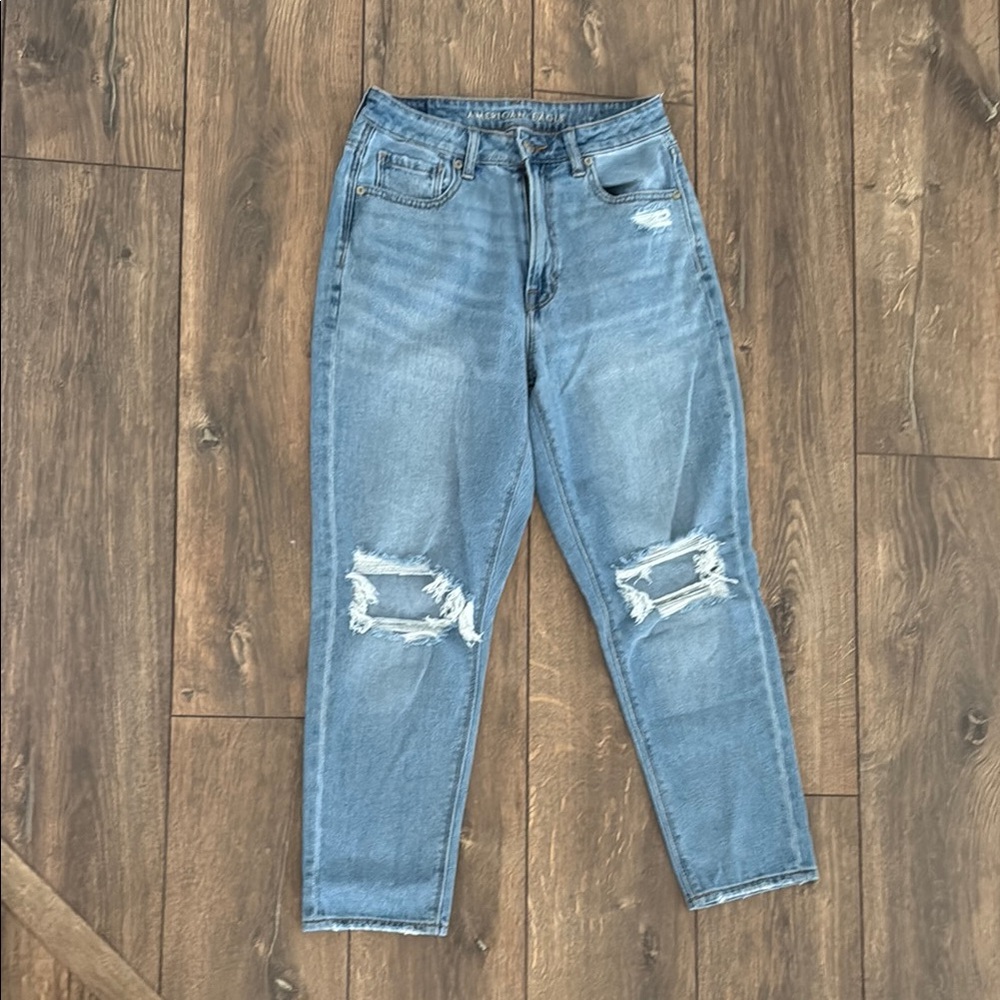 Distressed Blue Jeans